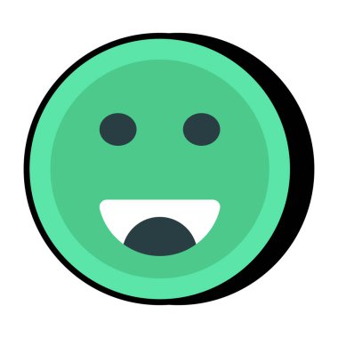 Mutlu emojinin düz tasarım simgesi.