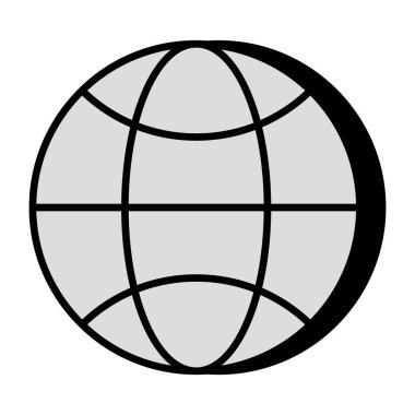 Düz dizaynlı dünya simgesi