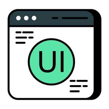 ui web sitesinin düz tasarım simgesi