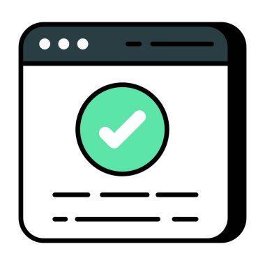 Onaylanmış web sitesinin modern tasarım simgesi