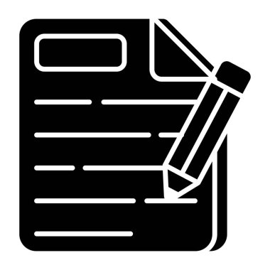 Katlanmış kağıtlı kalem, içerik yazımının düz tasarımı