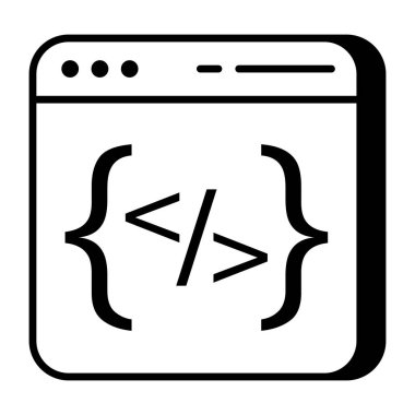 Unique design icon of web coding