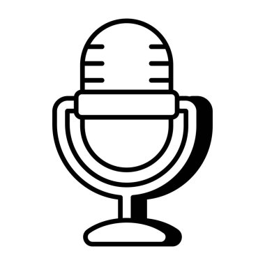        Icon of microphone in flat design