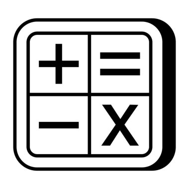 Hesaplama işareti simgesi, düzenlenebilir vektör