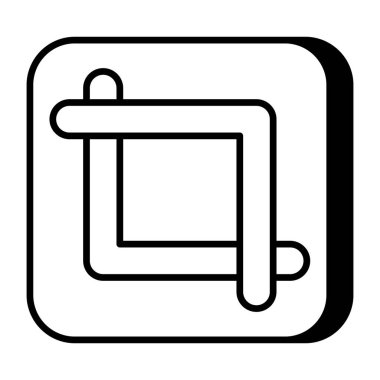     Modern style icon of crop tool 