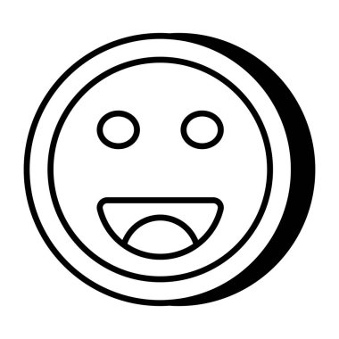 Mutlu emojinin düz tasarım simgesi.
