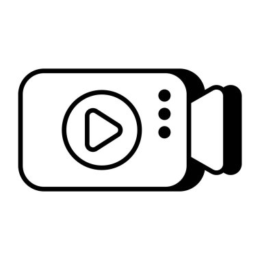 Colored design icon of video camera 