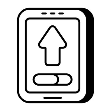 Mobil yüklemenin kavramsal düz tasarım simgesi