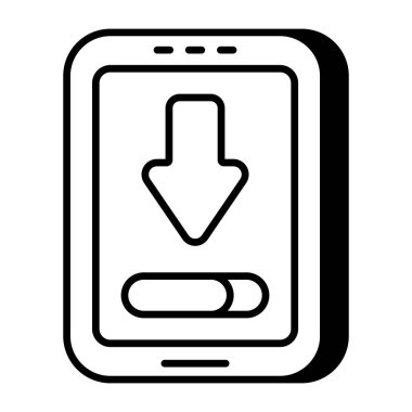 Mobil indirmenin kavramsal düz tasarım simgesi