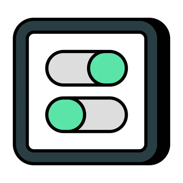トグルボタンのユニークなデザインアイコン — ストックベクタ