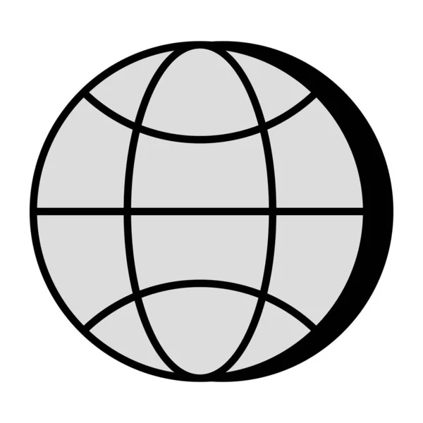 Значок Глобус Плоском Исполнении — стоковый вектор