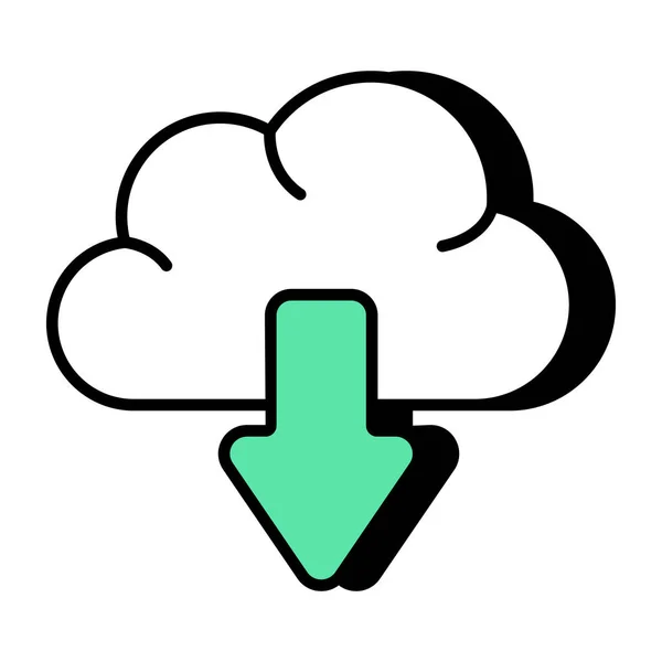 Conceptual Flat Design Icon Cloud Download — 图库矢量图片