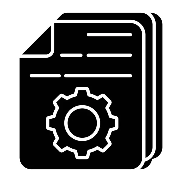 Eine Einzigartige Design Ikone Der Dateieinstellung — Stockvektor