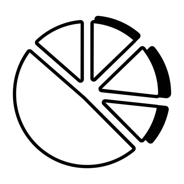Піктограма Відповідного Дизайну Розкиданої Діаграми Пирогів — стоковий вектор