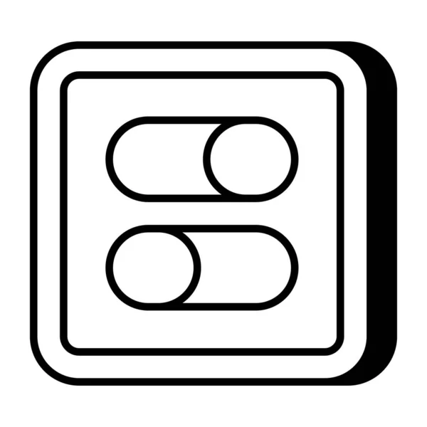 Une Icône Design Unique Boutons Bascule — Image vectorielle