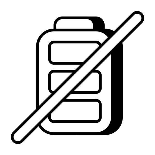Ikona Plochého Designu Bez Mobilní Baterie — Stockový vektor