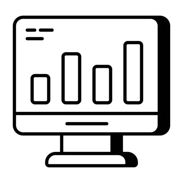 Editierbare Design Ikone Des Online Chart — Stockvektor