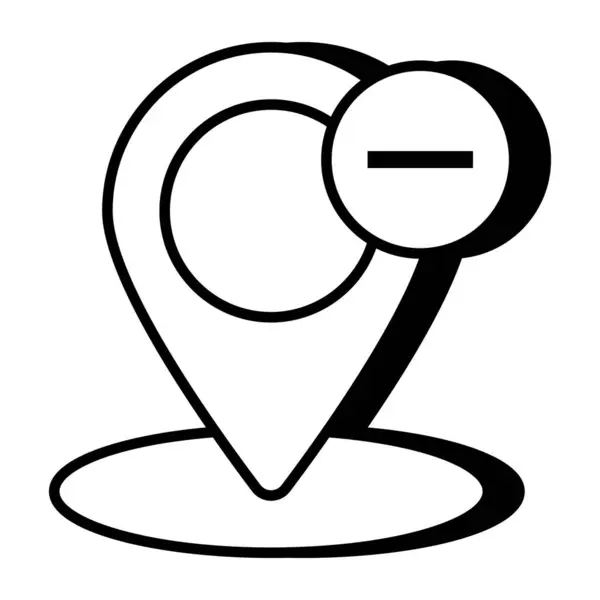 Идеальный Дизайн Значок Удаления Местоположения — стоковый вектор