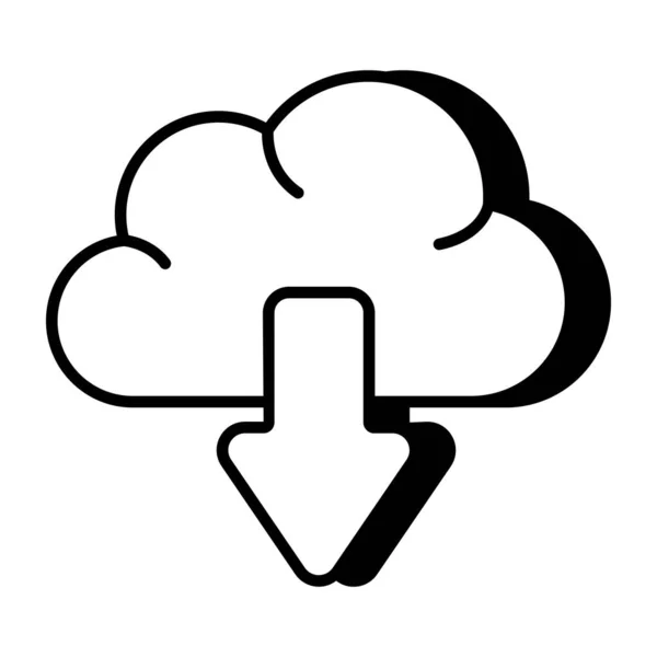 Conceptual Flat Design Icon Cloud Download — 스톡 벡터