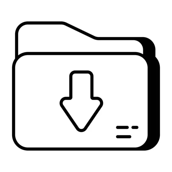 Eine Einzigartige Design Ikone Des Ordner Downloads — Stockvektor