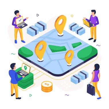 Paket konumunun eşsiz tasarım çizimi