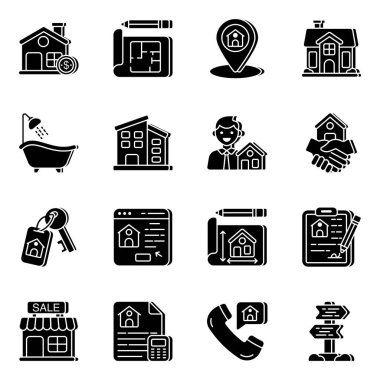 Düzenlenebilir kalitede bir takım emlak simgeleri burada. Bu simgeleri marka kimliği olarak kullanmak işi kesinlikle başarılı kılacaktır.