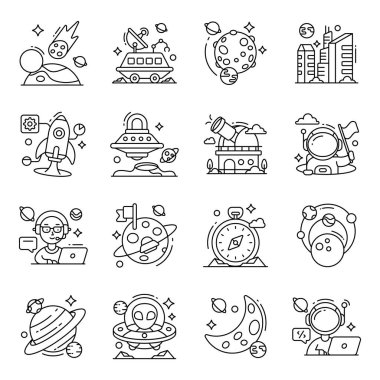 Şu uzay simgelerine bir bak. Bu kümedeki tüm simgeler astroloji temasını akılda tutmak için tasarlanmıştır. Yaklaşan projeleriniz için bu simgeleri indirin.