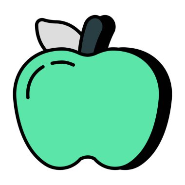 A flat design icon of apple 