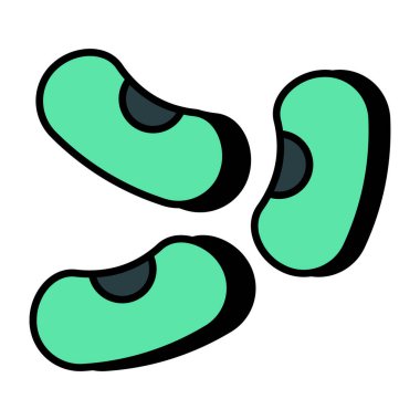 Conceptual flat design icon of beans