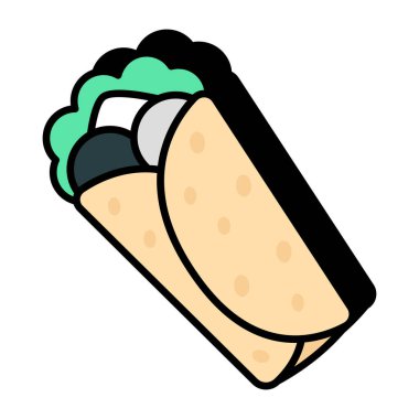 Modern design icon of shawarma 