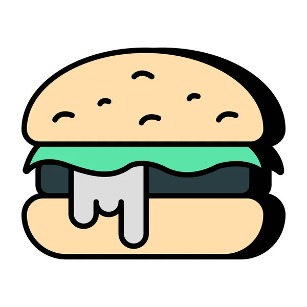 Ikon Desain Burger Modern - Stok Vektor
