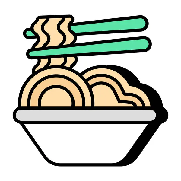 Yummy Icon Pasta Bowl — Vetor de Stock