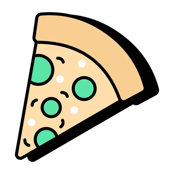 Icône Conception Modifiable Tranche Pizza — Image vectorielle