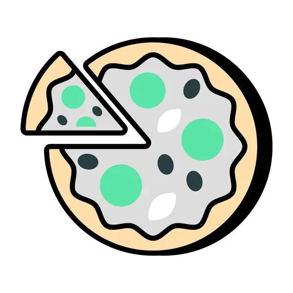 Pizzanın Düzenlenebilir Tasarım Simgesi — Stok Vektör