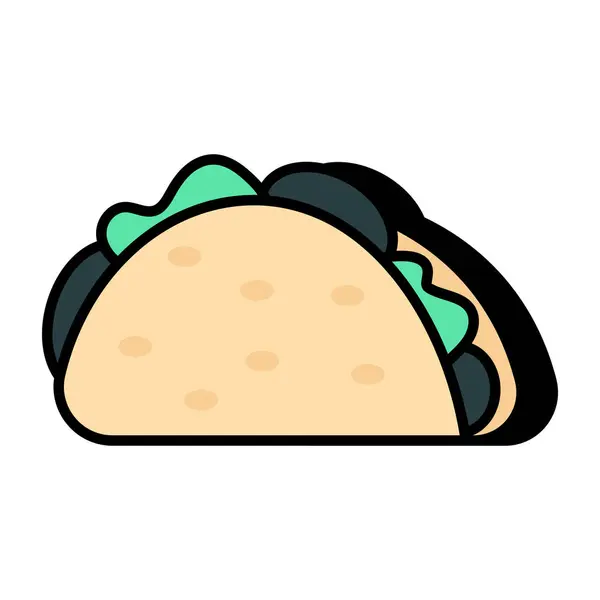 Mouth Watering Icon Taco — Vettoriale Stock