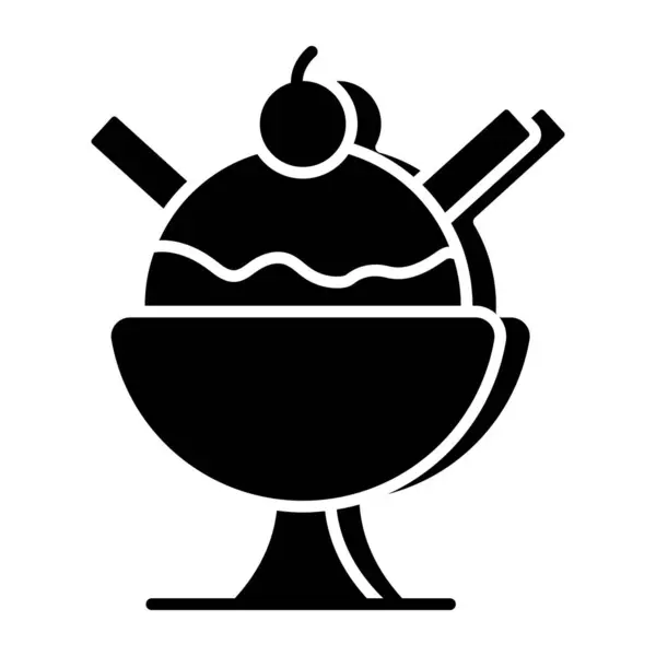 Вкусная Икона Чашки Мороженого — стоковый вектор