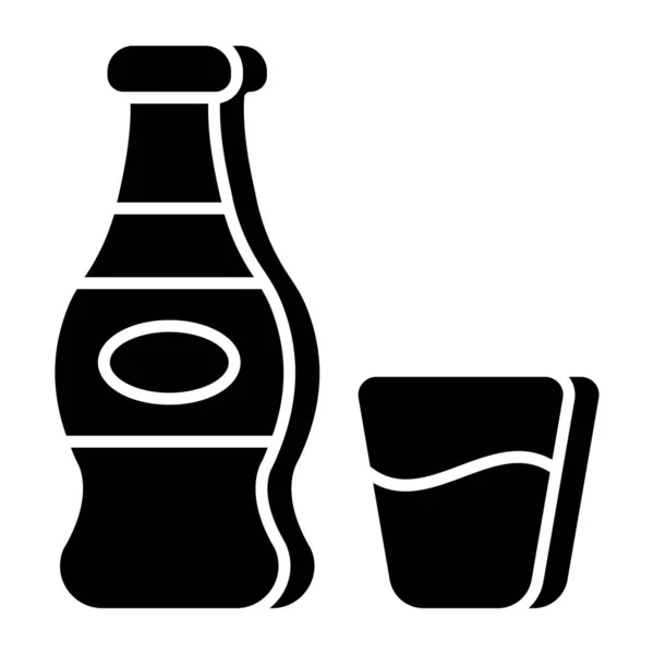 Moderne Design Ikone Der Weinflasche — Stockvektor