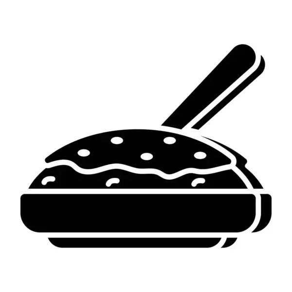 Icône Plaque Alimentaire Dans Design Branché — Image vectorielle