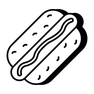 Sosisli burgerin modern tasarım ikonu