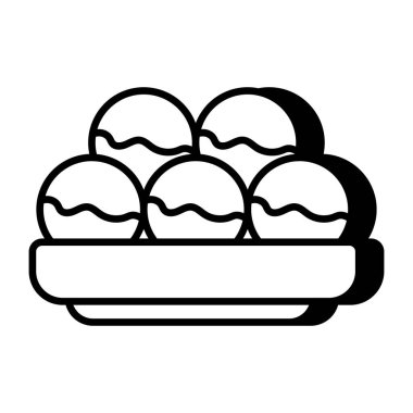 Conceptual flat design icon of sweet balls 