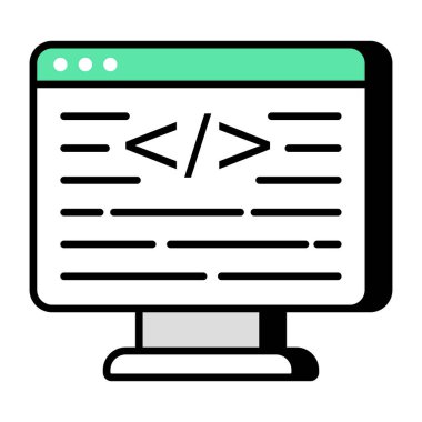 Unique design icon of web coding