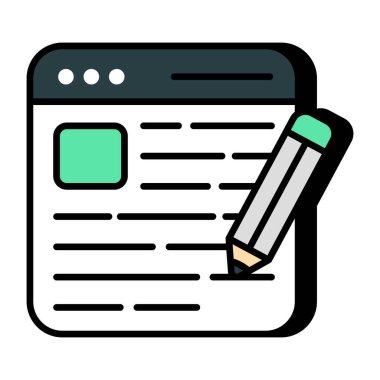 Çevrimiçi yazı yazmanın moda tasarım simgesi 