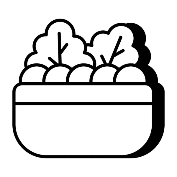 Eine Kreative Design Ikone Der Salatschüssel — Stockvektor