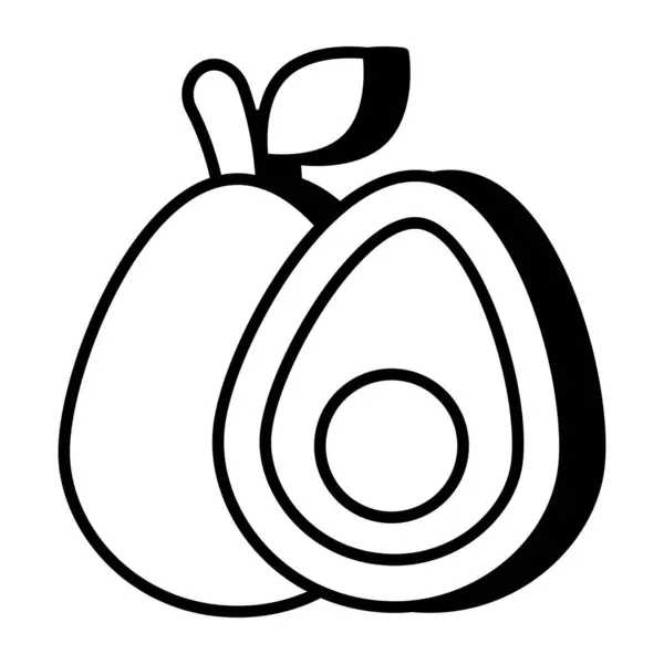 Beautiful Design Icon Avocado Fruit — Image vectorielle