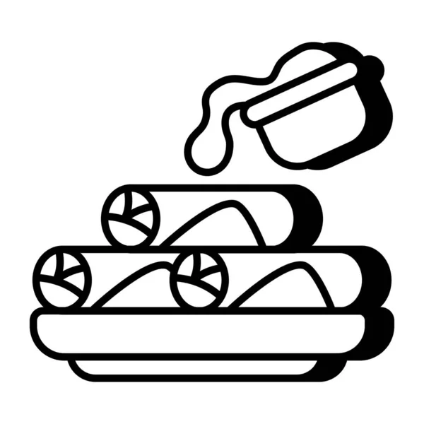 Eine Köstliche Ikone Des Burrito Tellers — Stockvektor