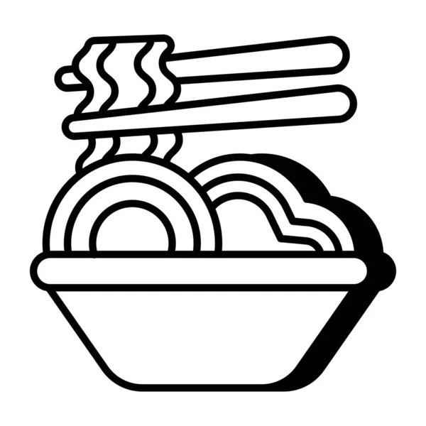 Une Icône Délicieuse Bol Pâtes — Image vectorielle