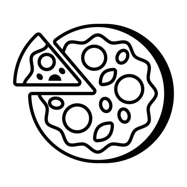 Icona Design Modificabile Della Pizza — Vettoriale Stock