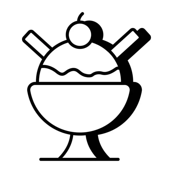 Yummy Icon Ice Cream Cup — Vector de stock