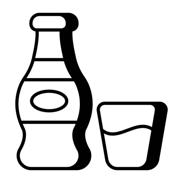 Modern Design Icon Wine Bottle — Stock Vector