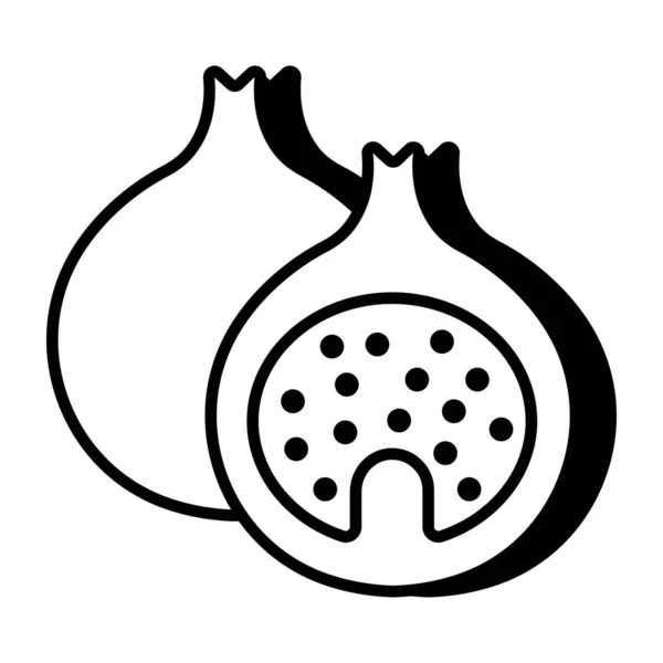 Eine Flache Design Ikone Aus Granatapfel — Stockvektor